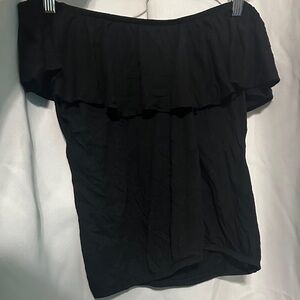 Express Black Ruffle Off-Shoulder Blouse